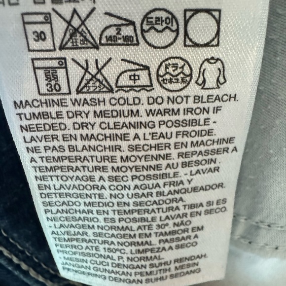 Levi’s 524 too superlow dark denim with white stitching jeans, size 13 - Picture 3 of 7